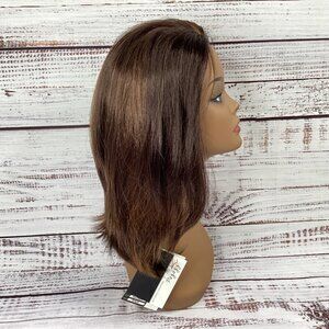 Cody #ST4/27 Brown Highlight Straight Partial Lace 1/2 Wig Lace Front Synthetic